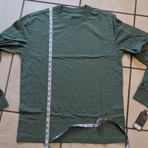 NWT Allbirds Allgood Cotton Long Sleeve Tee Hazy Cargo Green Size M - Picture 11 of 11